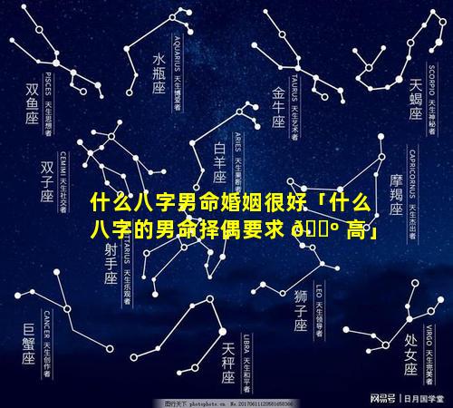 什么八字男命婚姻很好「什么八字的男命择偶要求 🌺 高」